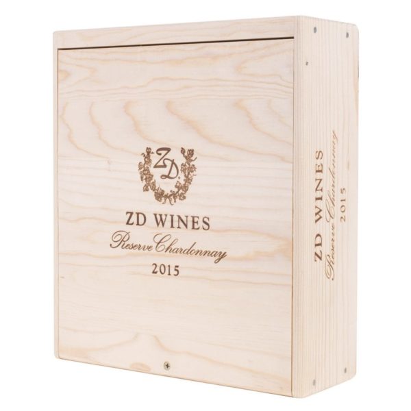 Premium 3 Bottles Pinewood box with FLIP lid. USA sourced, FSC Certified Pinewood. Thickness 1/2". Pine wood Flip Lid.Nails assembly. Rounded edges . Wooden guillotine dividers. Printing: 3 (1 color) silkscreen or fire branding on Lid ( 2 sides) and Front INSIDE DIMENSIONS: 12-1/4" L x 10-1/2" W x 3-3/4" H OUTSIDE DIMENSIONS: 13-3/4" L x 12" W x 4-1/2" H