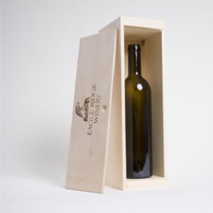 wooden wine box for single bottle of Eagle Ridge Winery