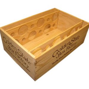 6 bottle stacked pinewood golden state box factory Wooden Wine Box
