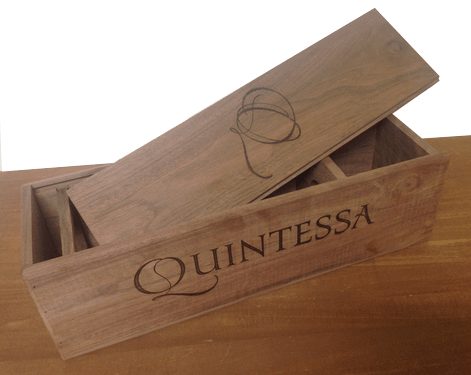 premium wooden walnut wine box with sliding lid - Golden State Box Factory