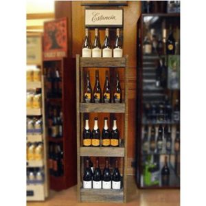large free-standing Wooden wine Retail Display