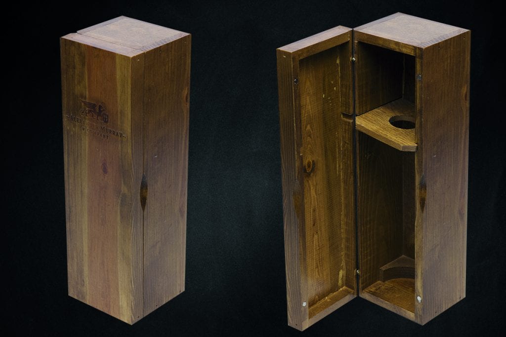 flip top premium single bottle wooden whiskey box - Alcohol gift box - spirits wooden box