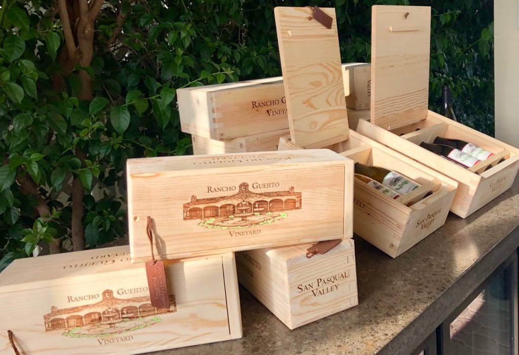 Rancho Guejito Wooden Wine Boxes with Leather Label - Golden State Box Factory