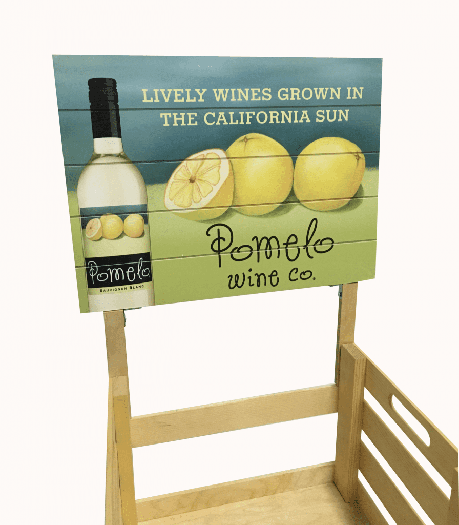 custom designed wooden in store retail display for wine