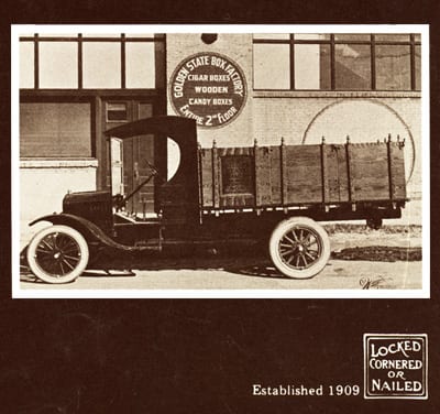 established in 1909 golden state box factory old photo - About Us